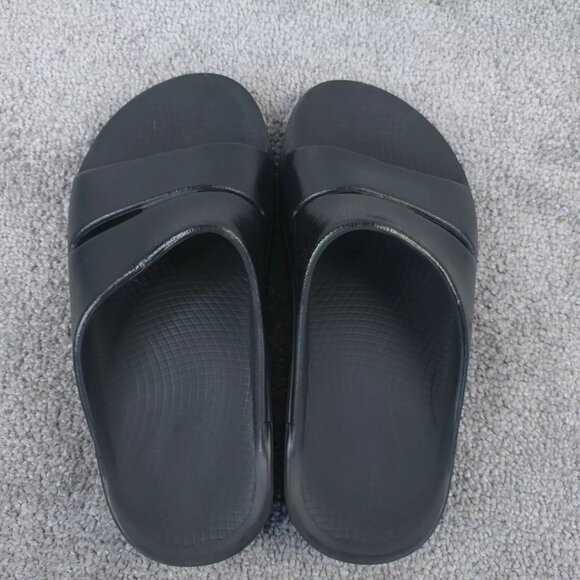 Oofos Ooahh Recovery Sandals Womens 10 Shoes Slip On Black Comfort Slides - Picture 5 of 8